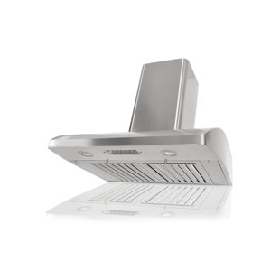 Kobe Range Hoods 36" Stainless Steel 680 CFM Ducted (Vented) Wall Range Hood with Baffle Filter