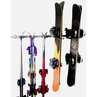 MONKEY BAR STORAGE Steel Wall Mounted Adjustable Multi-Use Ski/Snowboard Rack