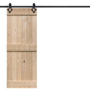 BARNDOORZ BarnWood Solid Wood without Installation Hardware Kit Barn Door