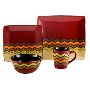 COLORUS CHINA Thalia 16 Piece Porcelain China Dinnerware Set - Service for 4