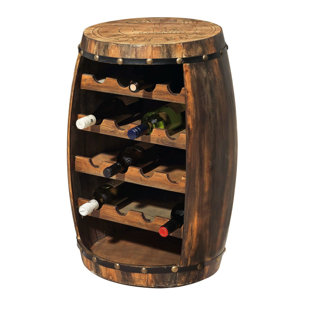 UNION RUSTIC Doody Solid Wood Floor Wine Bottle Rack in Brown