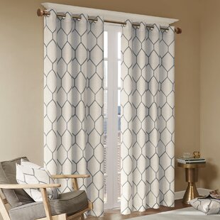 MADISON PARK Brooklyn Geometric Sheer Grommet Single Curtain Panel