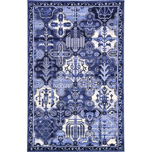 BUNGALOW ROSE Godina Oriental Blue Area Rug