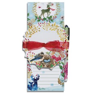 LISSOM DESIGN Holiday Cheer 4 Piece List and Diecut Notepad Set