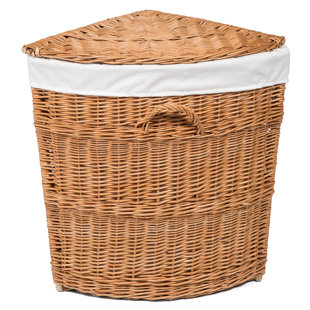AUGUST GROVE Wicker Lined Corner Laundry Basket