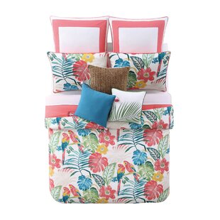 OCEANFRONT RESORT Coco Paradise Coastal Cotton Floral Duvet Cover Set