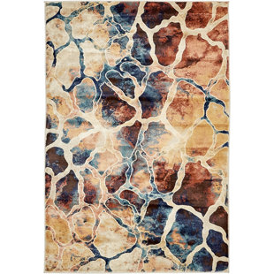 17 STORIES Brantlie Abstract Multicolor Area Rug