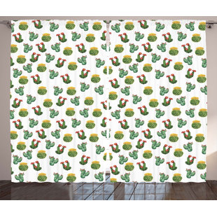 INDIGO SAFARI Destrie Polyester Semi Sheer Curtain Pair (Set of 2)