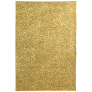 MARTHA STEWART RUGS Martha Stewart Sakura Hand-Knotted Silk/Wool Turtle/Amber Area Rug