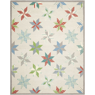 MARTHA STEWART RUGS Martha Stewart Hand-Tufted Wool Gray/Blue/Green Area Rug