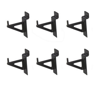 JIFRAM EASY LIVING 2 in. x 1 in. Black Plastic Slat Wall Hooks (Set of 6)