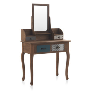 HAZELWOOD HOME Dressing Table with Mirror