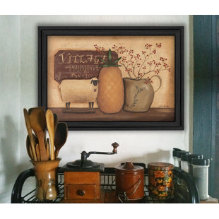 TRENDY DECOR 4U Country Necessities Framed Wall Art for Living Room, Home Wall Decor Print by Pam Britton