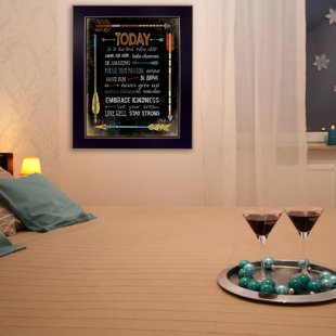 TRENDY DECOR 4U Today is a Brand New Day Framed Wall Art for Living Room, Home Wall Decor Framed Print By Marla Rae