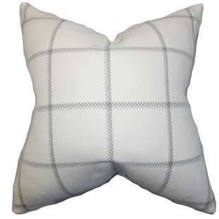 THE PILLOW COLLECTION Wilmie Plaid Cotton Reversible Throw Pillow