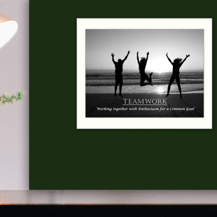TRENDY DECOR 4U Teamwork - Picture Frame Photographic Print on Paper