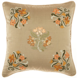 MINA VICTORY Embroidered Silk Throw Pillow