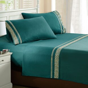 SERENTA Greek Key Microfiber Geometric Sheet Set