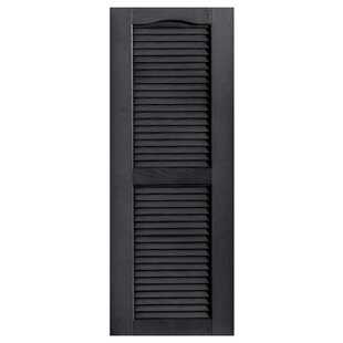 ALPHA SHUTTERS Cathedral Top Custom Open Louver Shutters Pair (Set of 2)