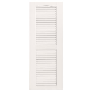 ALPHA SHUTTERS Cathedral Top Custom Open Louver Shutters Pair (Set of 2)