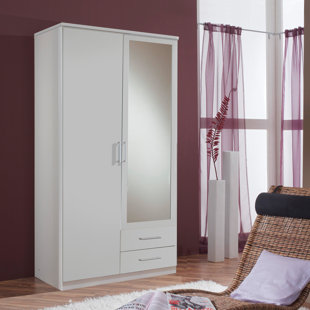 WROUGHT STUDIO Linares 2 Door Solid Wood Wardrobe