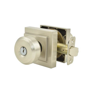 SCHLAGE Bowery Knob with Upland Trim Keyed Entry Lock