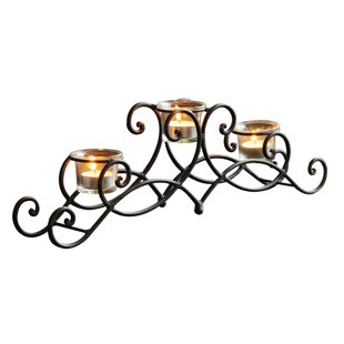 FLEUR DE LIS LIVING 6'' H Iron Tabletop Candelabra