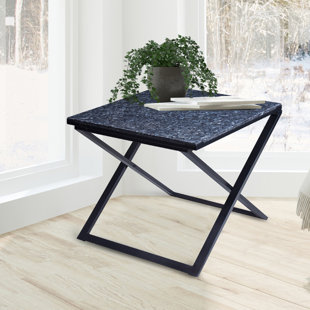 COMFOREST Granite Top Metal Frame End Table