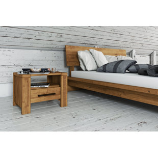 CASTLETON HOME Cubic Solid Wood Bedside Table