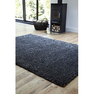 ALWYN HOME Solid Colour Charcoal Area Rug