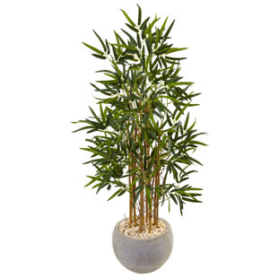 DAKOTA FIELDS 48'' Faux Bamboo Tree in Stone Planter
