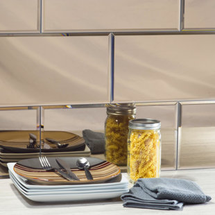 ABOLOS Reflections 8 in. x 16 in. Diamond Grade Glass Mirror Beveled Large Format Subway Decorative Kitchen & Bathroom Wall Tile