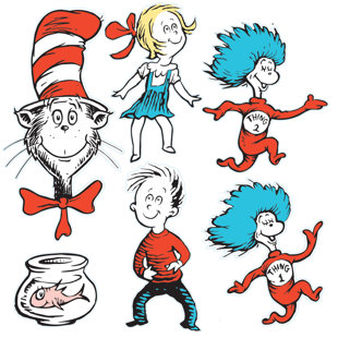 EUREKA CLASSROOM Large Dr Seuss Characters 2-sided Bulletin Board Cut Out