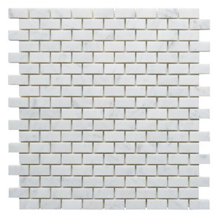 MATRIX STONE USA Carrara Brick 0.62" x 1.25" Marble Mosaic Tile in White