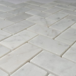 MATRIX STONE USA Carrara 1" x 2" Marble Chevron Mosaic Wall & Floor Tile