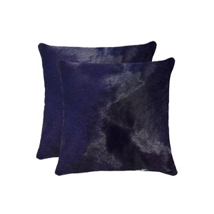 HOMEROOTS Basile Cowhide Throw Pillow (Set of 2)