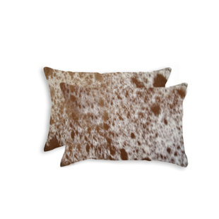 UNION RUSTIC Graham Animal Print Leather/Suede Throw Pillow (Set of 2)