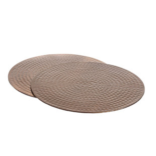 THE JUST SLATE COMPANY Deluxe Metal Solid Colour Round Placemat (Set of 2)