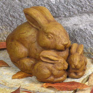 NICHOLS BROS. STONEWORKS Bunny Family Statue