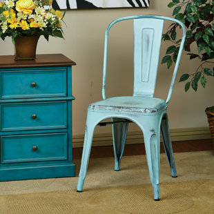 WILLISTON FORGE Jonina Metal Slat Back Side Chair (Set of 2)