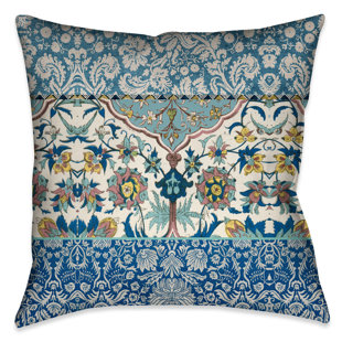 LAURAL HOME Royal Blue Bohemian Tapestry Outdoor Decorative Pillow