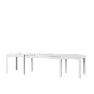 UNION RUSTIC Porto White High Gloss Extendable Dining Table 160-300 cm