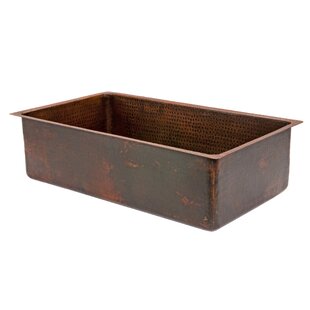 PREMIER COPPER PRODUCTS 33" Hammered Copper Single Basin Kitchen Sink