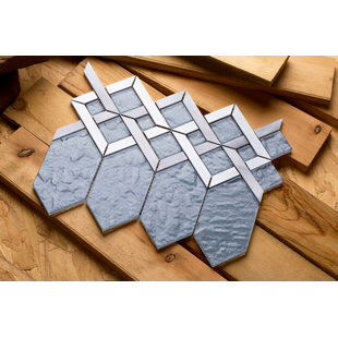 MIRRELLA Hexa Random Sized Metal/Glass Novelty Mosaic Wall Tile