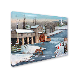 TRADEMARK FINE ART Arie Reinhardt Taylor " Pigeon Forge In The Winter " by Arie Reinhardt Taylor Painting Print