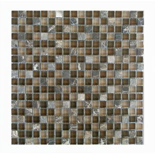 ABOLOS Quartz 0.63" x 0.63" Natural Stone/Glass Grid Mosaic Wall & Floor Tile