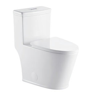 Morenobath Liiso 1.28 GPF Elongated Floor Mounted One-Piece Toilet (Seat Included)