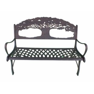 GARDECO 100% Cast Iron Bench with Tree Theme