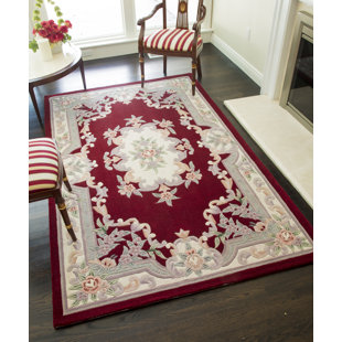 THE CONESTOGA TRADING CO. New Aubusson Traditional Burgundy Area Rug