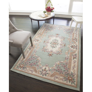 THE CONESTOGA TRADING CO. New Aubusson Traditional Light Green Area Rug